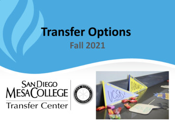 Transfer Options Fall 2021 - San Diego Mesa College