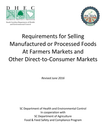 Requirements For Selling Manufactured Or Processed 