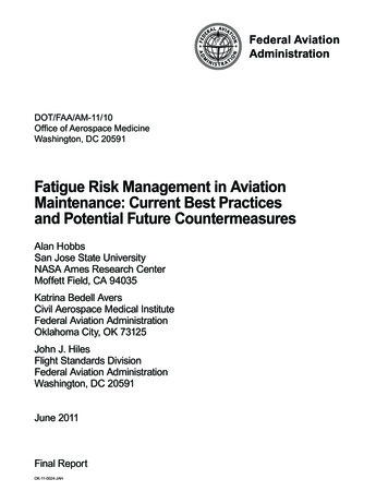 Fatigue Risk Management In Aviation Maintenance: Current Best . - NASA