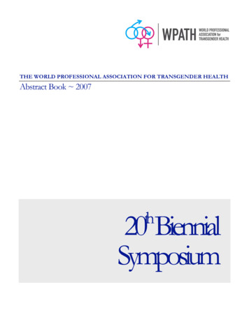 20th Biennial Symposium - Canadian Professional Association For .