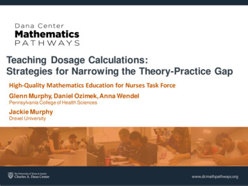 Teaching Dosage Calculations: Strategies For Narrowing 