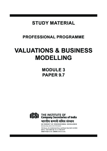 VALUATIONS & BUSINESS MODELLING