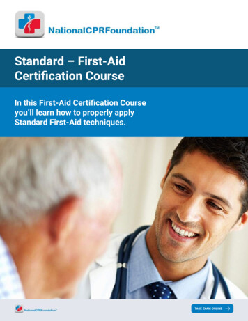 Standard – First-Aid - National CPR Foundation
