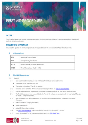First Aid Procedure - Monash University