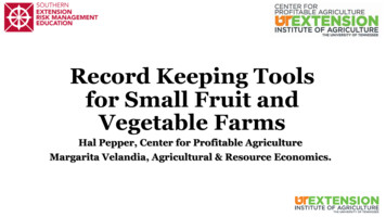 Record Keeping Tools For Small Fruit And Vegetable Farms