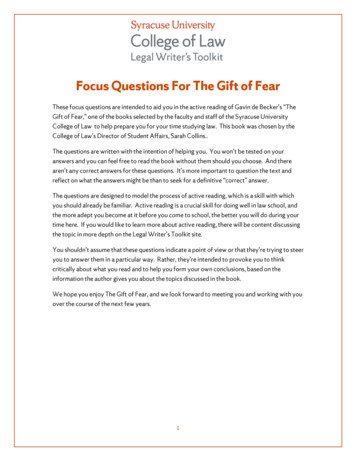 Focus Questions For The Gift Of Fear