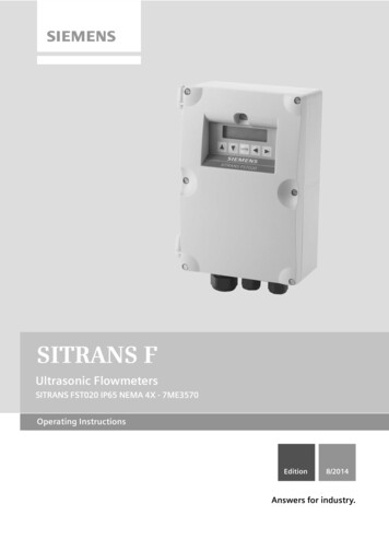 FST020 IP65 NEMA 4X Flowmeter Manual - Siemens
