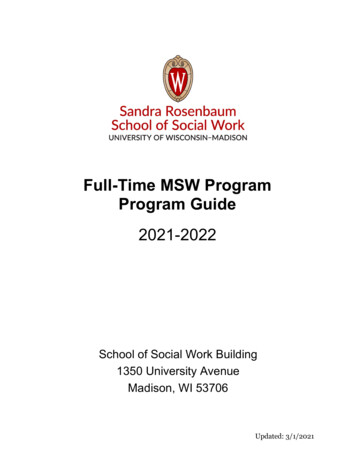 Full-Time MSW Program Program Guide - UW-Madison