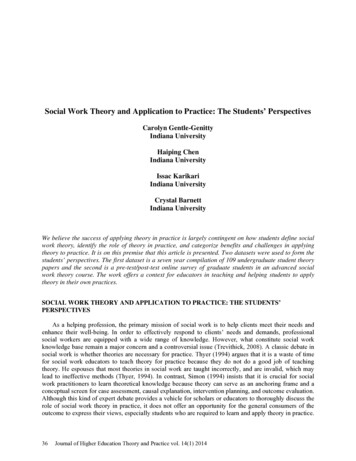 Social Work Theory And Application To Practice: The .