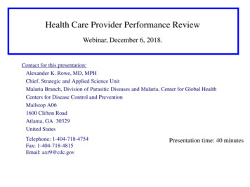 Health Care Provider Performance Review - WHO
