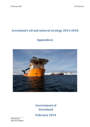 Greenland’s Oil And Mineral Strategy 2014-2018 Appendices