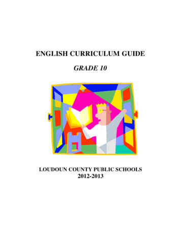 ENGLISH CURRICULUM GUIDE GRADE 10