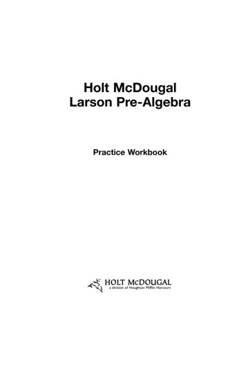 Holt McDougal Larson Pre-Algebra