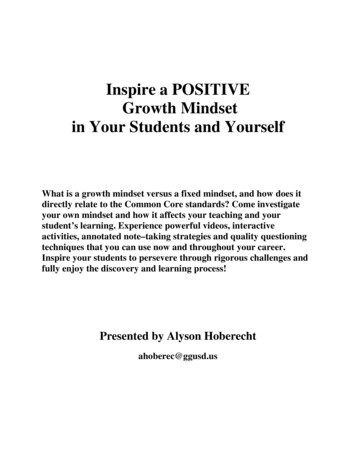 Inspire A POSITIVE Growth Mindset In Your Students And .