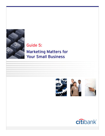 Guide 5: Marketing Matters For Your Small Business