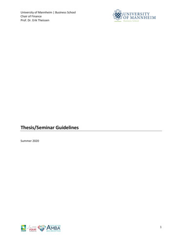 Thesis/Seminar Guidelines - Universität Mannheim