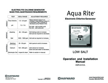 Hayward Aqua Rite Low Salt Manual - The Pool Shoppe