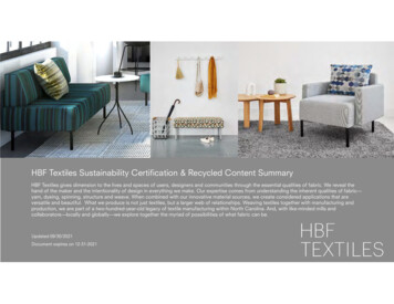 HBF Textiles Sustainability Certification & Recycled .