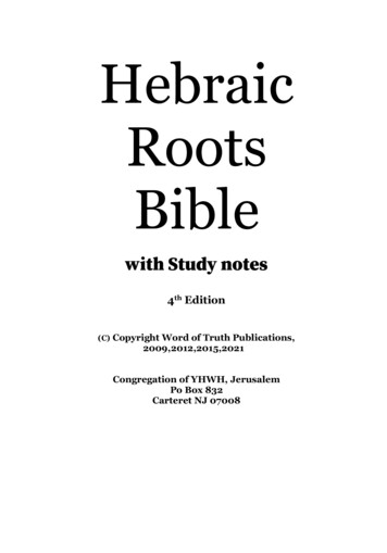 Hebraic Roots Bible - CoYHWH