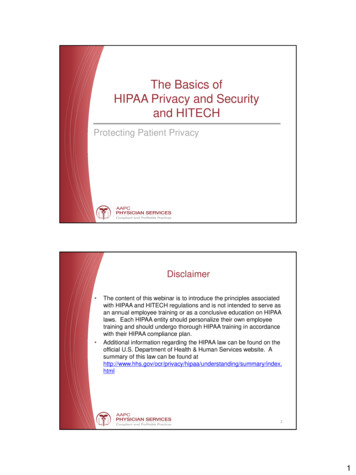 The Basics Of HIPAA Privacy And Security And HITECH