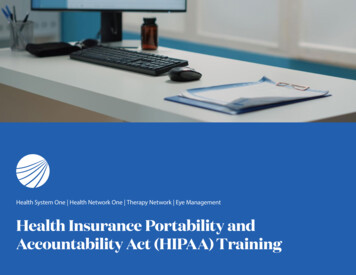 Health Insurance Portability And Accountability Act (HIPAA) Training