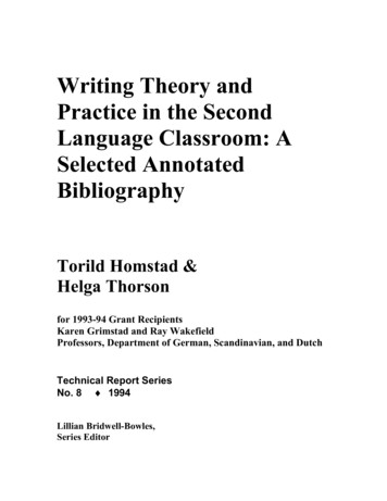 Writing Theory And Practice In The Second Language .