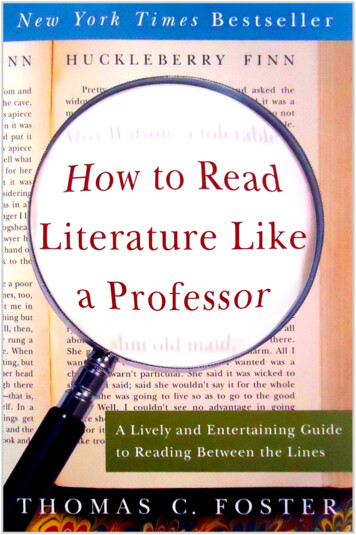 How To Read Literature Like A Professor - MsEffie
