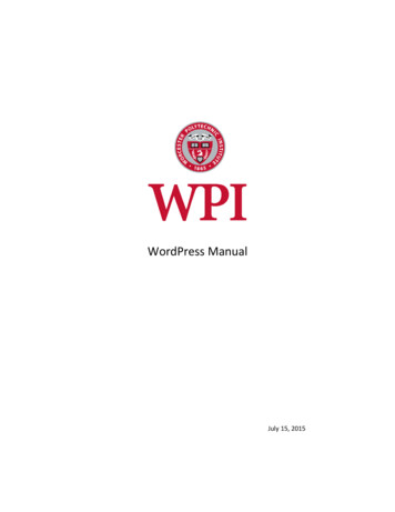 WordPress Manual - Worcester Polytechnic Institute