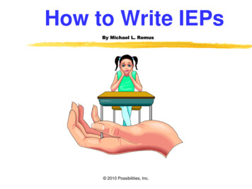 How To Write IEPs - DSAWM