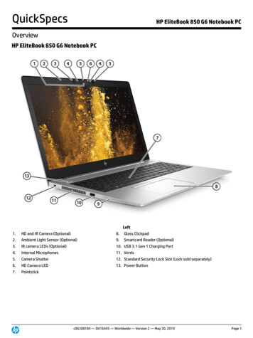 QuickSpecs HP EliteBook 850 G6 Notebook PC - Solidpro