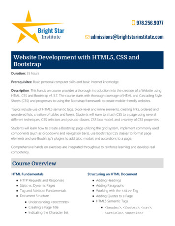 Website Development With HTML5, CSS And Bootstrap