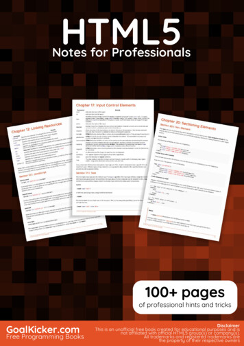 HTML5 Notes For Professionals - Free Programming Books