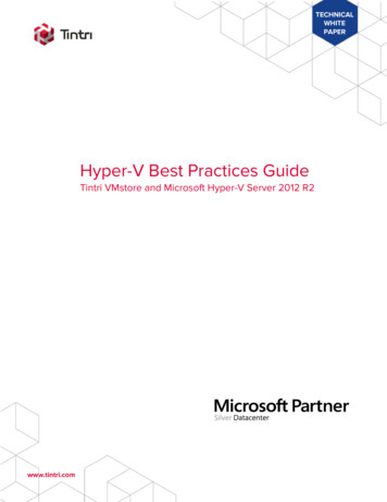 Hyper-V Best Practices Guide - Tintri
