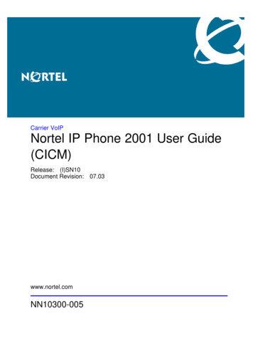 Nortel IP Phone 2001 User Guide (CICM)