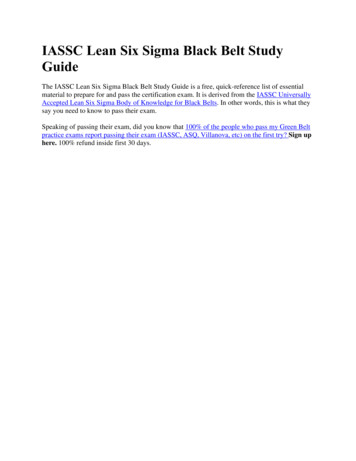 IASSC Lean Six Sigma Black Belt Study Guide