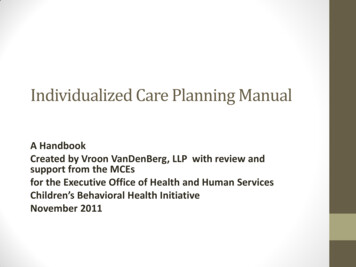 Individualized Care Planning Manual - Masspartnership
