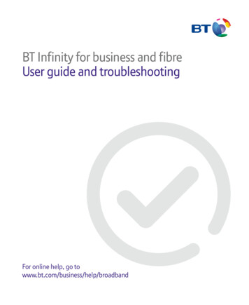 BT Infinity For Business And Fibre User Guide And Troubleshooting