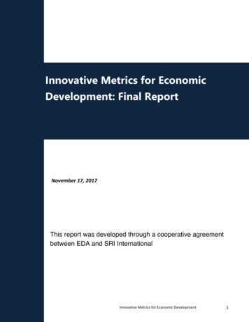 Innovative Metrics For Economic Development: Final Report