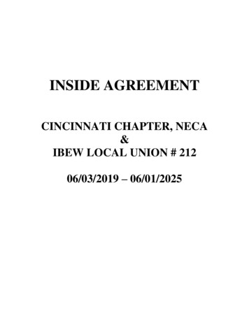 Cincinnati Chapter, Neca Ibew Local Union # 212 06/03/2019 06/01/2025