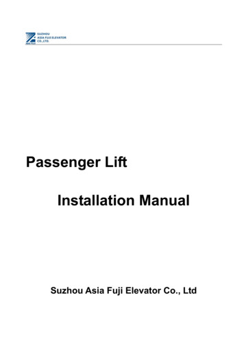 Passenger Lift Installation Manual - 