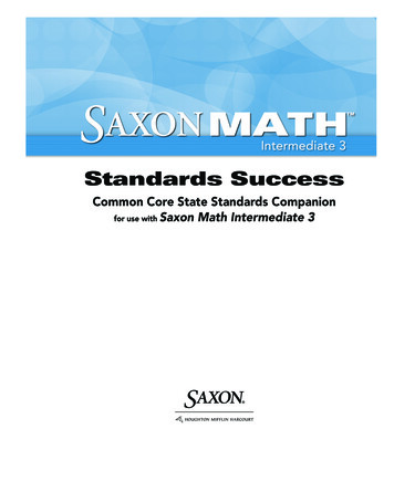 Common Core State Standards Companion Saxon Math .