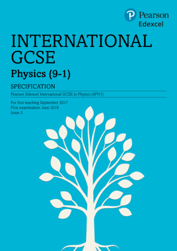 International GCSE Physics Specification - Edexcel