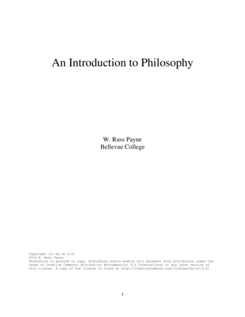 An Introduction To Philosophy - Bellevue College