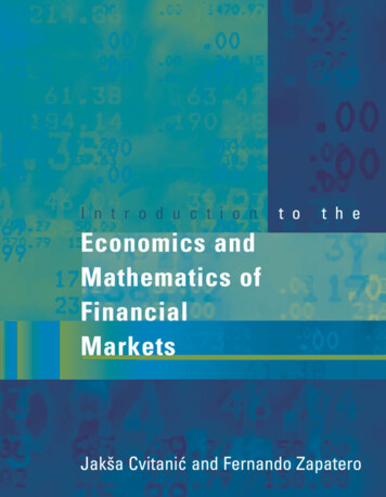 Introduction To The Economics And Mathematics Of 