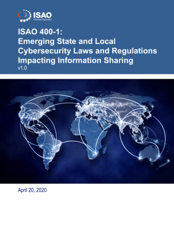 ISAO 400-1: Emerging State And Local Cybersecurity Laws .