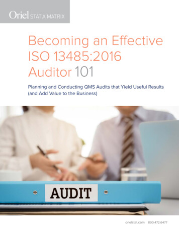 Becoming An Effective ISO 13485:2016 Auditor 101