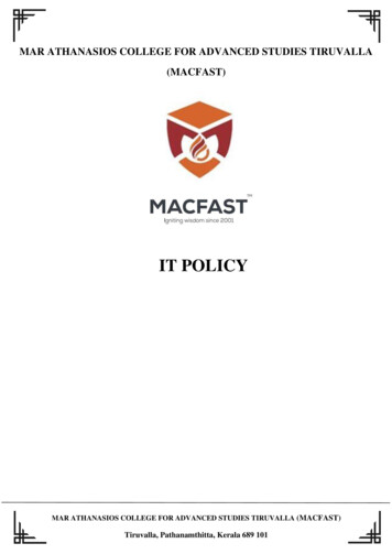 IT POLICY - Macfast 