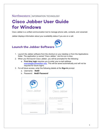 Cisco Jabber User Guide For Windows