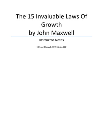 The 15 Invaluable Laws Of Growth By John Maxwell