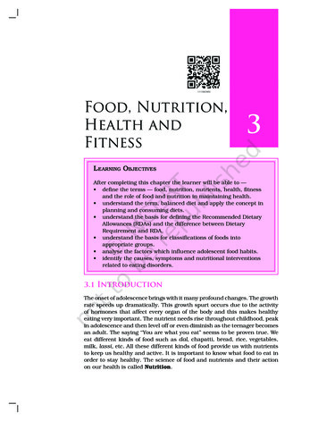 Food, Nutrition, Health And Fitness